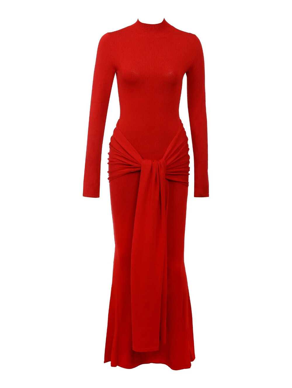 NEW House of CB Imogen Drape Mermaid Gown in Red Sz L #LD576